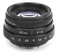 Obiettivo da 35 Mm F1,6 Attacco C con Messa a Fuoco Fissa Manuale Ad Ampia Apertura per Ritratti, Accessorio per Fotocamera di Alta qualità (Nero)