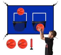 Obiettivo da pallacanestro per trampolino - Mini Hoop da Basket per trampolino | Attaccamento anello da Basket Trampolino | Attaccamento Netto Impermeabile con Palline Pompe Giocattoli Sportivi per