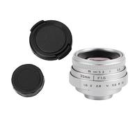 Obiettivo Della Fotocamera, 35.6 F1.6 CCTV C con Montaggio Manuale, Obiettivo Fisso Digitale a Grande Apertura per NEX, M4 / 3, FX(argento)