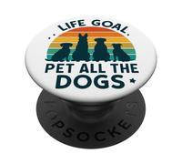 Obiettivo di vita Accarezzare tutti i cani Tramonto retrò PopSockets PopGrip Adesivo