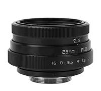 Obiettivo Grandangolare per DSLR, 25mm F1.8 Mini CCTV C Mount Obiettivo Grandangolare Portatile CCTV C di Piccole Dimensioni, per Interni Sony NEX DSLR Sony NEX Camera Outdoor (Nero)