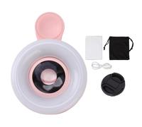 Obiettivo macro 15X per fotocamera del telefono con mini luce a clip da 2800 a 6500K Lente per luce di riempimento del telefono per registrazione video fotografica (enrojecimiento)