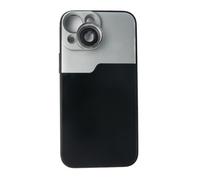 SYSTEM-S Lente macro 30x microscopio filtro con custodia in nero per iPhone 13 Mini