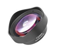 Obiettivo macro professionale da 75 mm con effetto DSLR con clip per telefono, teleobiettivo esterno per la maggior parte degli smartphone, nero