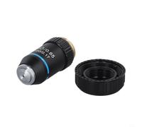 Obiettivo per microscopio biologico con lunghezza del tubo di 160 mm e DIN 45 mm standard nucleo in rame nero ingrandimento 4x (40X)