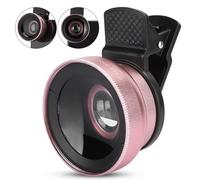 Obiettivo professionale per telefono da 2 pollici 0 45X super grandangolare e 12 5X macro per la maggior parte degli smartphone iPad tablet fotocamere con rivestimento multistrato immagine chiara clip