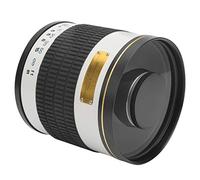 Obiettivo Specchio Teleobiettivo Bianco con Messa a Fuoco Manuale 500 Mm F6.3 con Adattatore per Fotocamere con Attacco NEX, per la Fotografia Naturalistica e Sportiva, Design