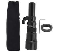 Obiettivo Teleobiettivo Fisso 500mm F6.3, Obiettivo Fotografico in Vetro Ottico e Lega, Anello Adattatore T2 AF, Compatibile con Fotocamere Mount A - Qualità Ottica Avanzata, (Nerone)