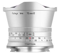 Obiettivo TTArtisan APS-C 7,5mm F/2.0 con attacco Nikon Z, colore argento.