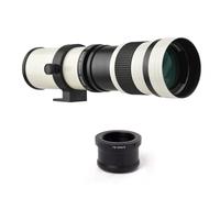 Obiettivo zoom super teleobiettivo MF for fotocamera, attacco T2 F/8.3-16 420-800 mm con anello adattatore attacco M4/3 filettatura 1/4 for PAnasonic/for Olympus (Color : White)