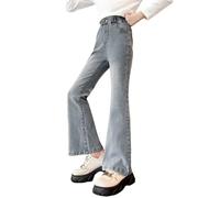 OBiQuzz Abbigliamento da pioggia per ragazze e Autumn for Middle and Large Children Retro Bell Bottom Pants Trendy and Cool Casual Denim Pantaloni invernali per bambini e ragazze, Azzurro, 10-11 Jahre