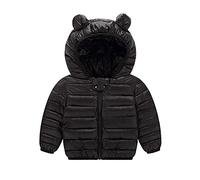 OBiQuzz all'aperto con cappuccio, antivento, bambino piccolo, caldo, bambino, cappotto, giacca, cappotto e giacca Giacche adolescente ragazzo, Nero , 6-12 Monate