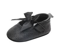 OBiQuzz Baby Spring Summer and Autumn Shiny Shoes Bow Baby Shoes Soft Bottom Non Slip Singole Scarpe Invernali Bambino 12 18 Mesi, Nero , 14 EU