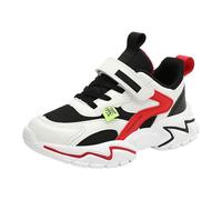 OBiQuzz Boys Spring Summer Autumn and Winter Mesh Breathable Adjustable Shoelaces Medium and Large Children's Casual Sports Shoes Baby Boy Sneaker, Colore: rosso, 36 EU