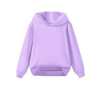 OBiQuzz Children's Middle and Large Children's Autumn Solid Color Felpa con cappuccio per ragazzi 146, Lilla, 18-24 Monate