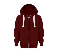 OBiQuzz Felpa invernale da ragazzo 86 tinta unita, a maniche lunghe, con chiusura lampo, per bambini 56, Vino, 4-5 Jahre