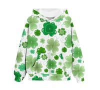 OBiQuzz Girls and Boys Felpa con cappuccio Spring and Autumn St Day Personized 3D Printing Retro Casual Felpa con tasche per bambini 86, bianco, 7-9 Jahre