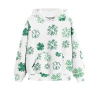 OBiQuzz Girls and Boys Felpa con cappuccio Spring and Autumn St. Personized 3D Printing Retro Casual Felpe con tasche per ragazze, bianco, 9-11 Jahre