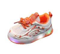 OBiQuzz Girls and Boys Spring Summer and Autumn Children's Mesh traspirante Small and Medium Children's Toddler Shoes Flashing Light Casual Sports Shoes Shoes, Colore: arancione., 28.5 EU
