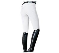 OBiQuzz Leggings da equitazione, da donna, con tasca per cellulare, elasticizzati, per equitazione, ciclismo, taglie S-XXL, bianco, XL