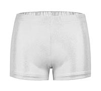 OBiQuzz Neonata Danza Glitter Ballet Pantaloncini Brevi Parchi giochi Traspirante Ginnastica Pantaloni corti Abbigliamento Sportivo Bambini Ragazze, argento, 7-8 Jahre