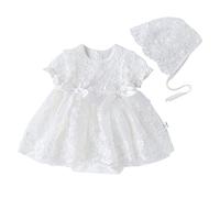 OBiQuzz Neonato Primavera Papillon Manica Corta Indoor Outdoor Cappello Principessa Vestito Compleanno Abbigliamento Storia Avvento 24 Capitoli, bianco, 9-12 Monate
