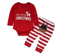 OBiQuzz Set di 2 pezzi di abbigliamento per bambini e bambine, per Natale, a maniche lunghe, per Natale, per bambini, 92, a, 6-12 Monate