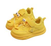 OBiQuzz Spring and Summer Children and Infants Toddler Shoes Boys and Girls Floor Sports Flat Soles Light and Comfortable Solid Color Hook Loop Bambini Sneaker ragazzo, giallo., 30.5 EU