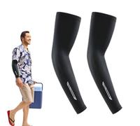 objbhuely Manicotti per braccia, protezione UV, traspiranti, protezione solare per l'estate, amanti dello sport, protezione UV UPF50+, per equitazione, campeggio, guida, Nero , L