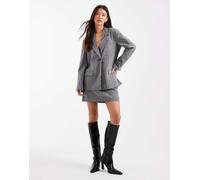 Object - Blazer boyfriend sartoriale grigio con motivo gessato in coordinato 42