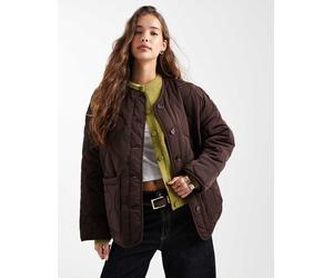 Object - Bomber marrone trapuntato a rombi con tasche sul davanti 40