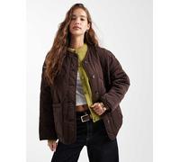 Object - Bomber marrone trapuntato a rombi con tasche sul davanti 44