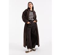 Object - Cappotto lungo elegante premium in misto lana marrone cioccolato 42