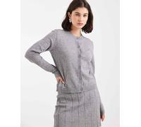 Object - Cardigan garzato sottile grigio mélange in coordinato 42-44