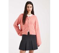 Object - Cardigan in maglia extra larga con tasche color corallo vivo-Arancione 44-46