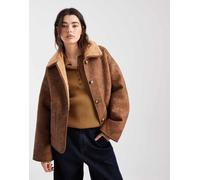 Object - Giacca premium double-face in morbido pile borg marrone chiaro 40