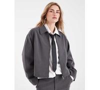 Object - Giacca sartoriale grigio mélange con zip in coordinato 38