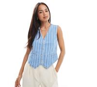 Object - Gilet in denim azzurro-Blu 44-46