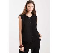 Object - Gilet nero con scollo rotondo in coordinato 34