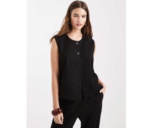 Object - Gilet nero con scollo rotondo in coordinato 38