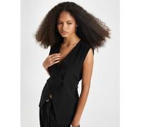 Object - Gilet sartoriale avvolgente nero con dettagli in metallo in coordinato 36