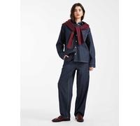 Object - Gina - Jeans bombati allacciati in vita in denim risciacquato in coordinato-Blu navy 40