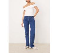 Object - Jeans dritti blu medio con cuciture stile western 44-46