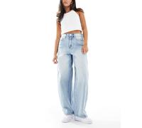 Object - Jeans premium con taglio pronunciato a cilindro lavaggio azzurro-Blu 38-40