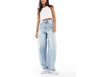 Object - Jeans premium con taglio pronunciato a cilindro lavaggio azzurro-Blu 46-48