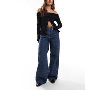 Object - Jeans super ampi lavaggio scuro marmorizzato-Blu 40-42