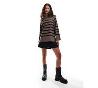 Object - Maglione oversize marrone e nero a righe-Multicolore 46-48