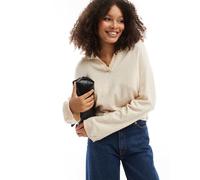 Object - Maglione stile polo color crema mélange con scollo a V-Bianco 46-48