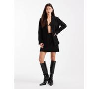 Object - Minigonna sartoriale elasticizzata nera in coordinato-Nero 44