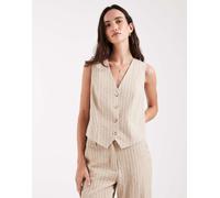 Object - Mix & Match - Gilet sartoriale color humus e nero gessato in coordinato-Neutro 44